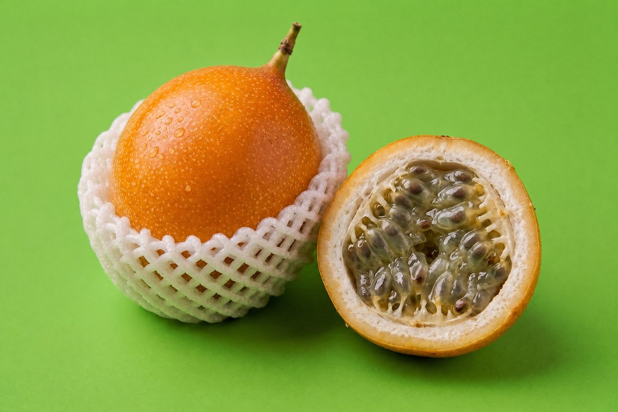 Box of fresh granadilla yellow passion fruit, exotic fruit delivery Mississauga Brampton GTA