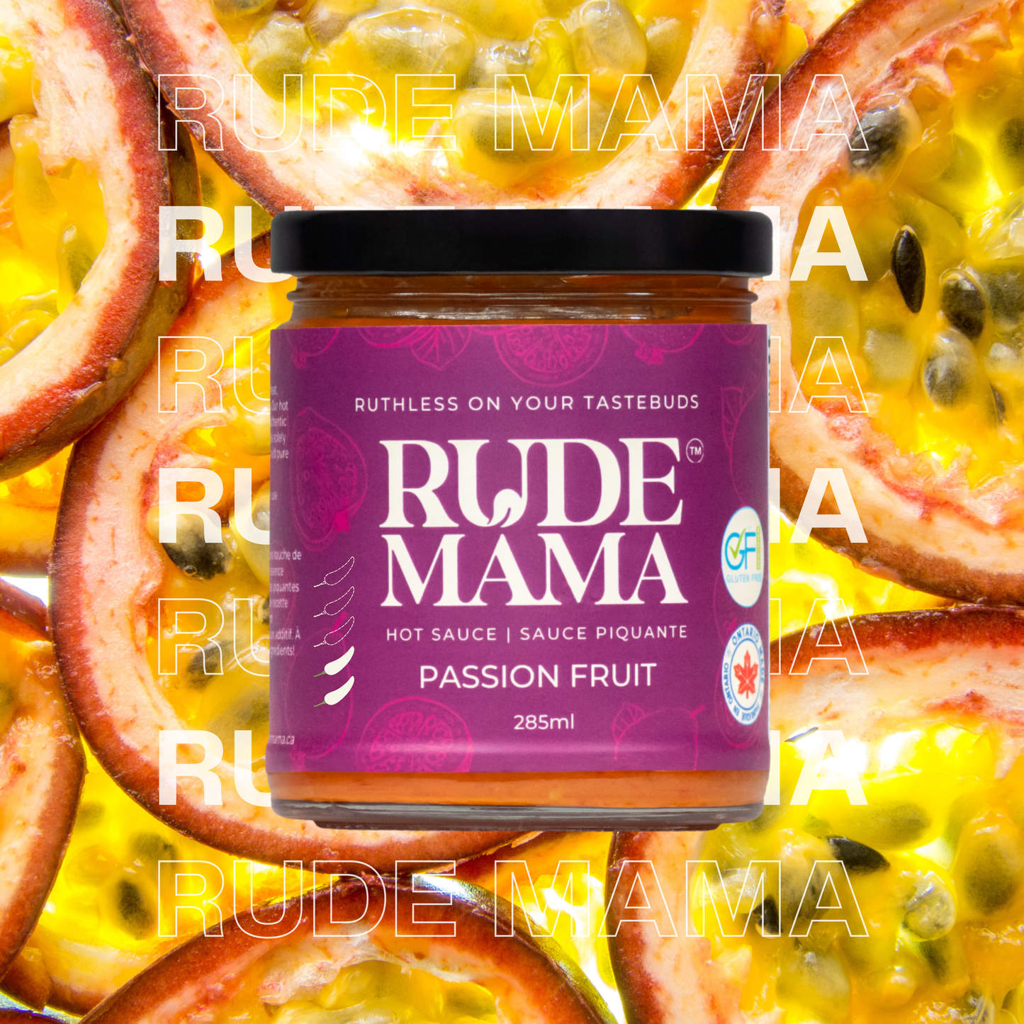 Rude Mama Passion Fruit Vietnamese Hot Sauce, 285 ml