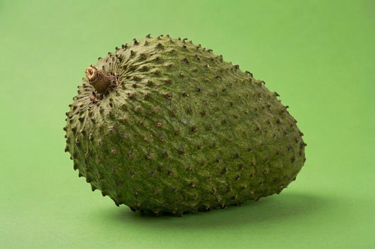 Fresh whole soursop guanabana fruit with spiky green skin, exotic fruit delivery Toronto GTA